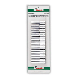 Hans Tools 1/2" Drive 10pcs. Deep Socket Wrench Set 10-19mm (6pts. & 12pts.)