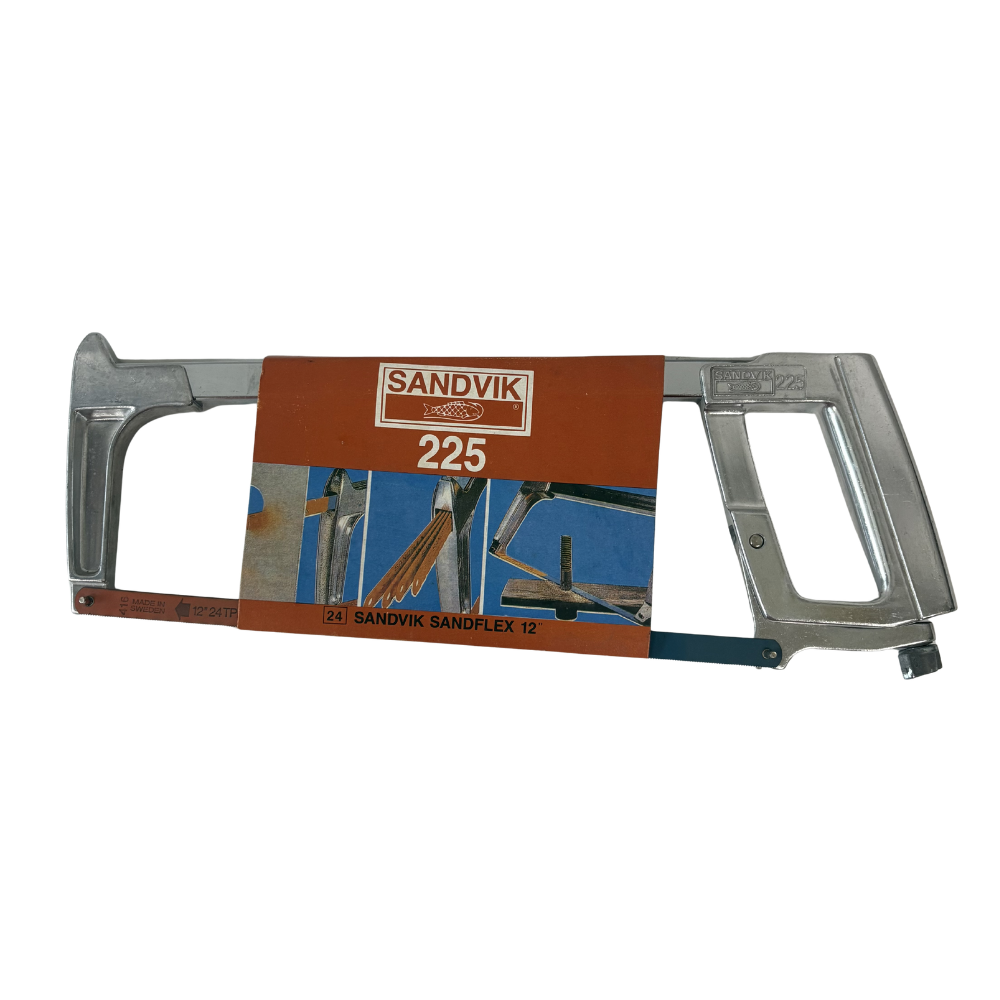 Sandvik 225 Aluminum Hacksaw Frame w/ 12" x 24T Blade Made in Sweden