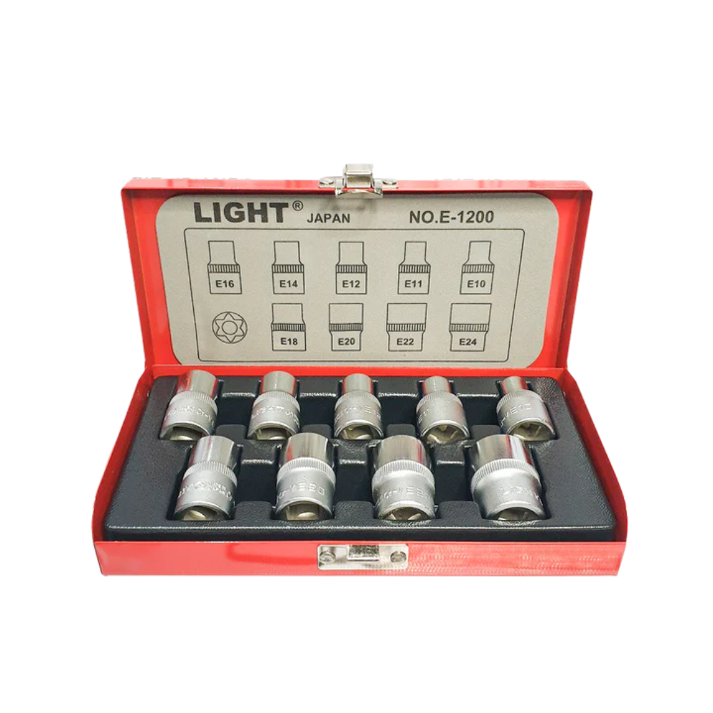 Light Japan 9pcs. 1/2" DR. E-Star Socket Set ( E-1200 )