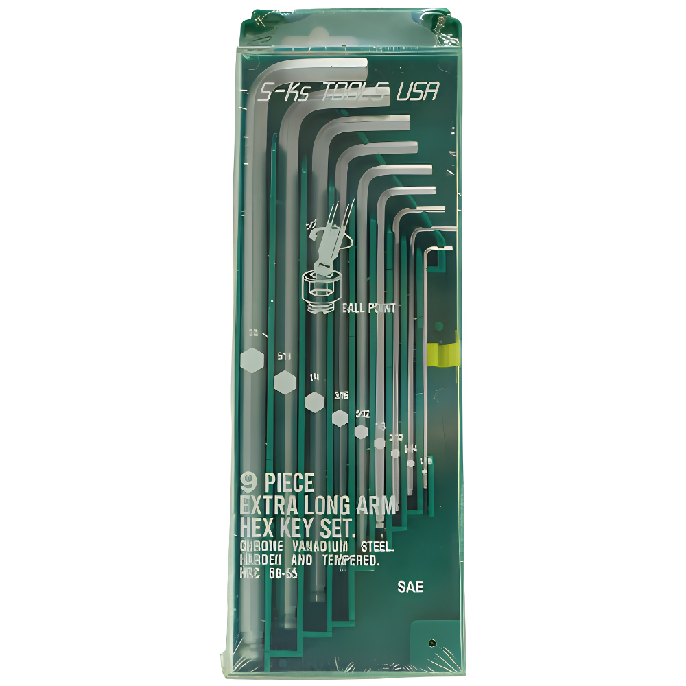 SKS 9Pcs Extra Long Arm Ball Point Allen Wrench Set