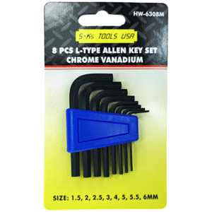 SKS Short Arm Allen wrench Set (Black Finished) Metric & Inches Sizes