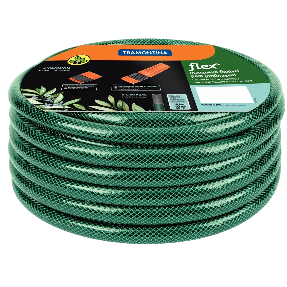 Tramontina "Flex Series" 5pcs/set 1/2" Dia. Flexible Garden Hose Green