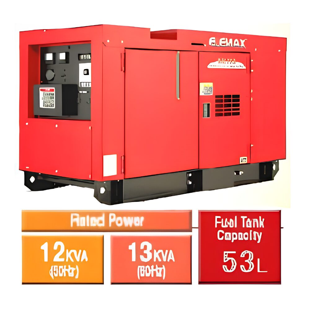 Honda-Elemax Powered by Kubota Engine Diesel Generator SH15D Made in Japan