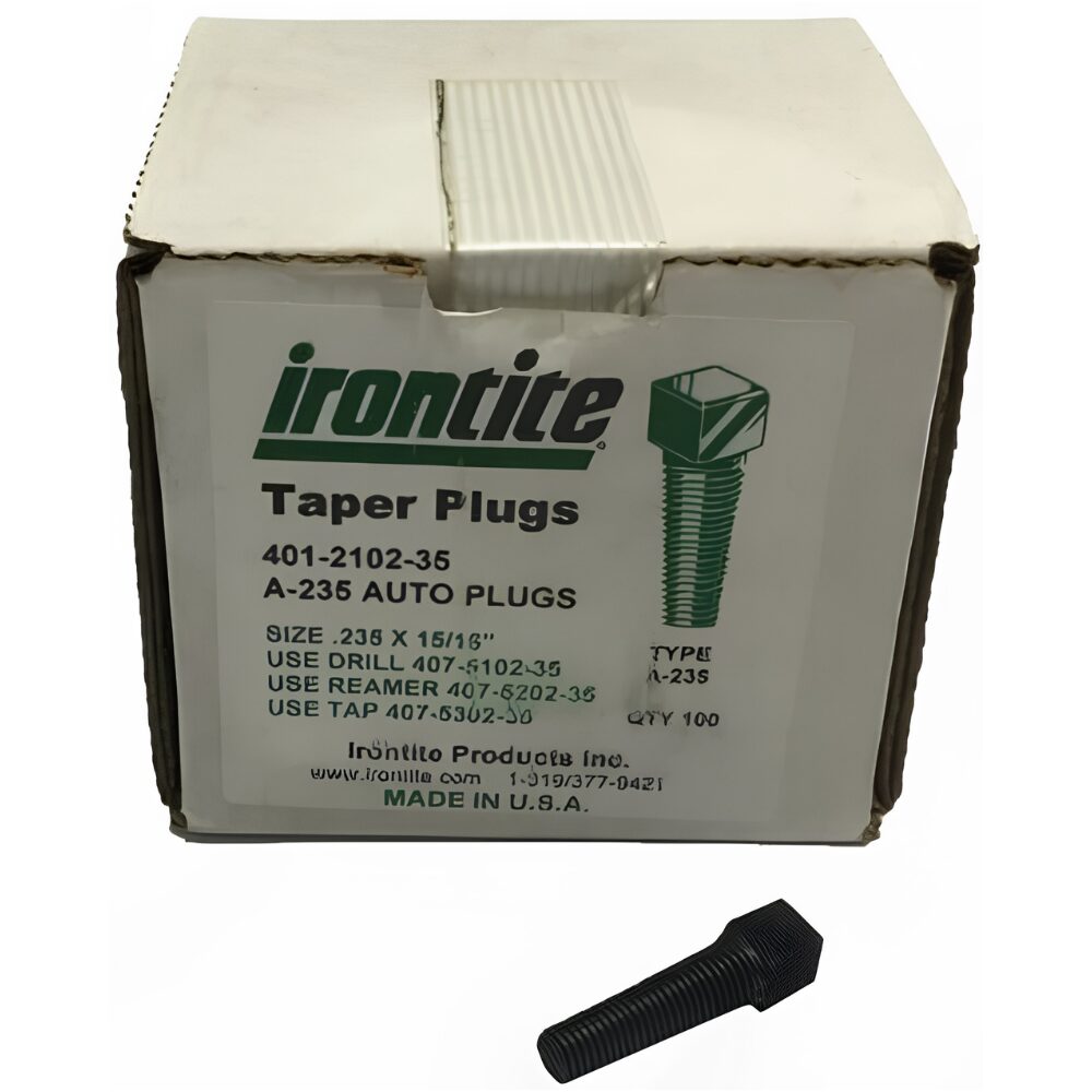 Irontite Taper Plug .235 x 15/16 A-235 Made in USA