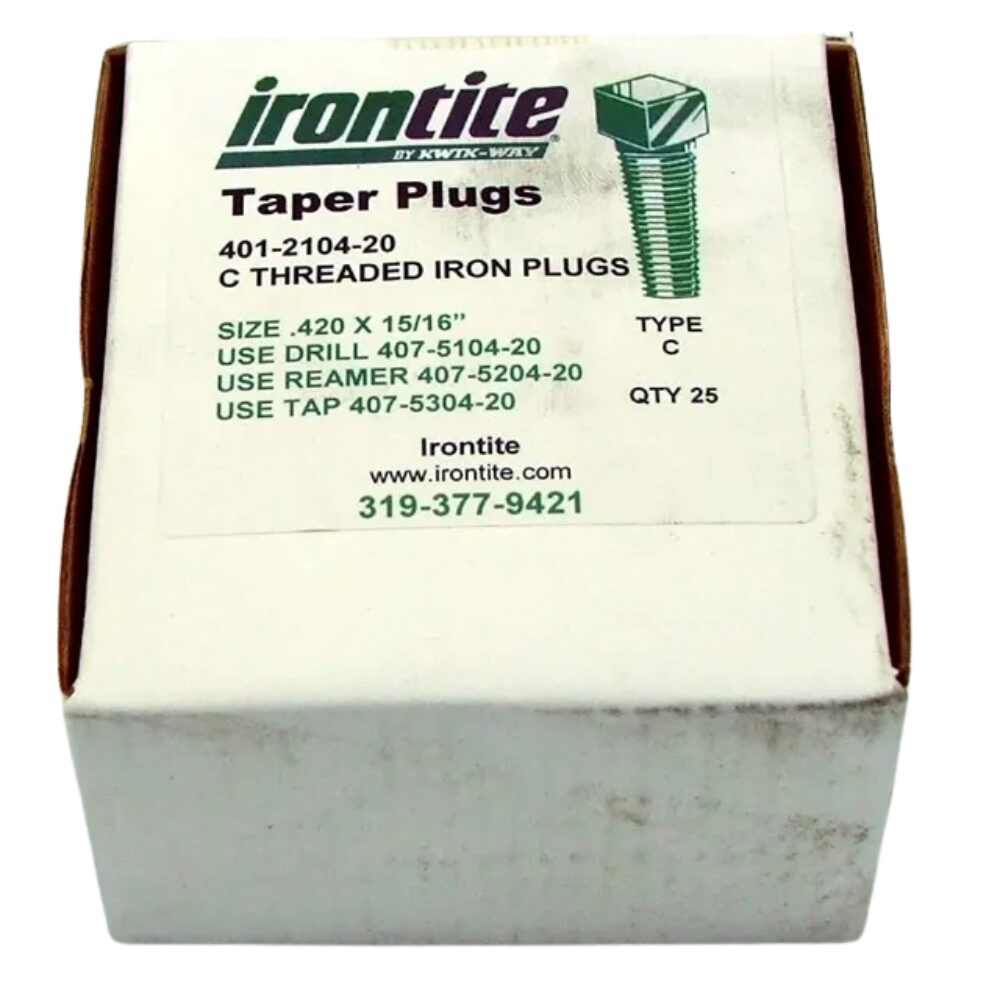 Irontite C Automotive Ductile Iron Taper Plugs TYPE C Made in USA