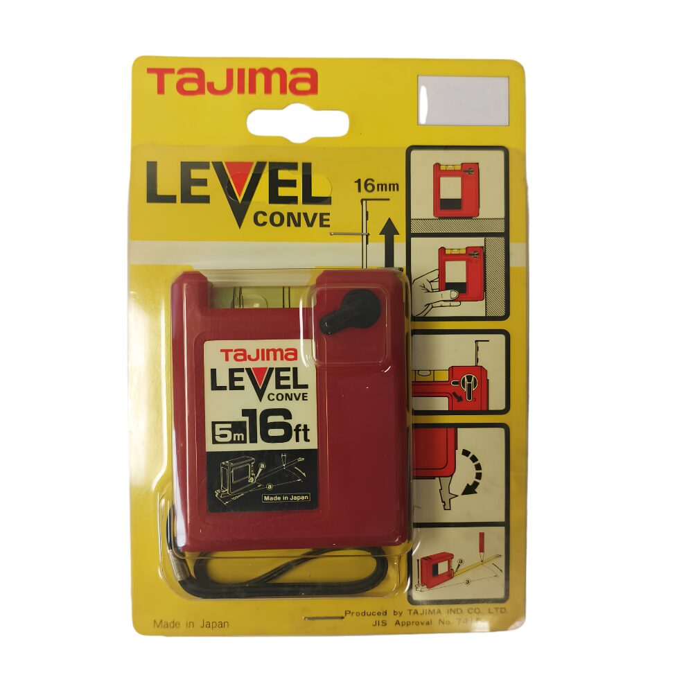 Tajima Level Conve Tape Measure with Level 5m/16ft Made in Japan